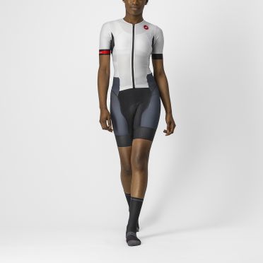 Castelli Free Sanremo 2 W Trisuit Kurzarm Weiß/Schwarz Damen