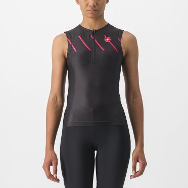 Castelli Free 2 W tri singlet Schwarz/Rot Damen