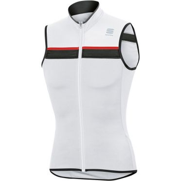 Sportful SF pista Radtrikot Ärmellos Weiß/Schwarz/Rot Herren
