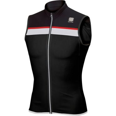 Sportful SF pista Radtrikot Ärmellos Schwarz/Weiß/Rot