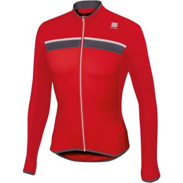 Sportful Pista Longsleeve Jersey Rot/Weiß Herren