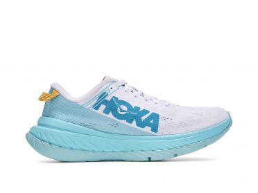 Hoka One One Carbon X Laufschuhe Cyan/Weiß Damen