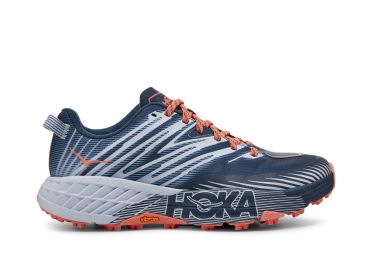 Hoka One One Speedgoat 4 Trail Laufschuhe Blau/Grau Damen