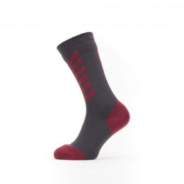Sealskinz Cold weather mid Radsocken mit Hydrostop Grau/Rot