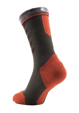 Sealskinz MTB mid mid hydrostop Radsocken Braun/Orange