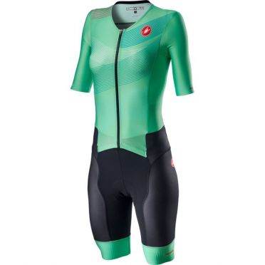 Castelli Free Sanremo 2 W Trisuit Kurzarm Grun Damen