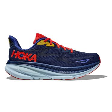 Hoka Clifton 9 Laufschuhe Blau/Rot Herren