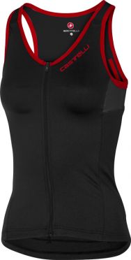 Castelli Solare ärmellos Top Schwarz/Rot Damen