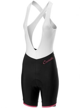 Castelli Vista bibshort Trägerhose Schwarz/Rosa Damen