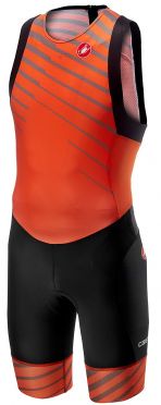 Castelli Free tri ITU suit Rückreißverschluss Ärmellos Orange Herren