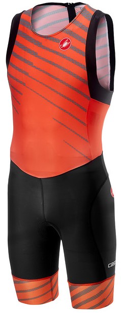 Castelli Short distance race Trisuit Rückreißverschluss Ärmellos Orange Herren