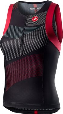 Castelli Free W tri singlet Schwarz/Rot Damen