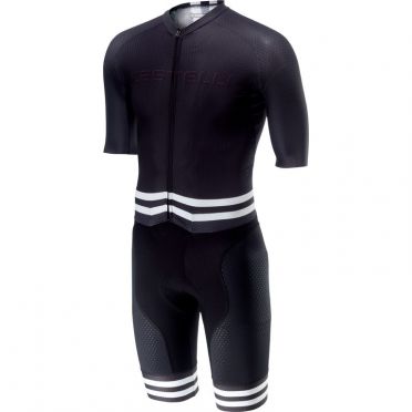 Castelli Sanremo 4.0 speed suit Kurzarm Schwarz/Weiß Herren