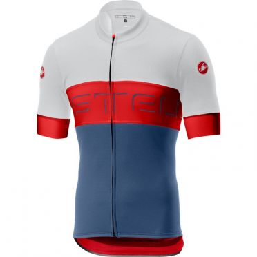 Castelli Prologo VI Jersey Kurzarm Ivory/Rot/Blau