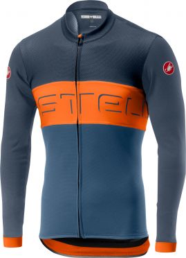 Castelli Prologo VI FZ Langarmtrikot Blau/Orange Herren
