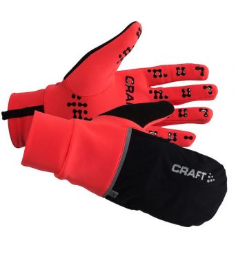 Craft Hybrid weather Laufhandschuhe Rot