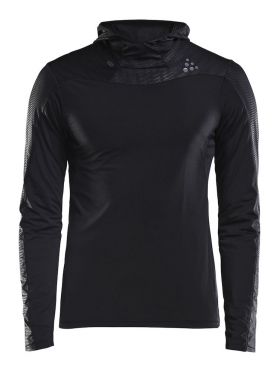 Craft Shade Langarm hoodie Laufshirts Schwarz Herren