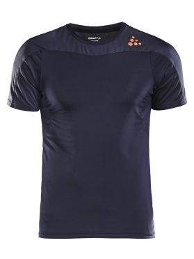 Craft Shade Kurzarm Laufshirts Gravel/Blau Herren