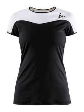 Craft Shade Kurzarm Laufshirts Schwarz/Weiß Damen