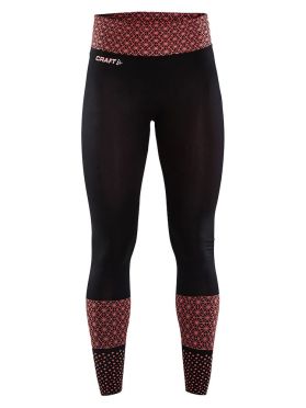 Craft Core block Laufhose Tight Schwarz/Rot Damen