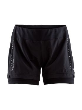 Craft Essential 2-in-1 Laufshort Schwarz Damen