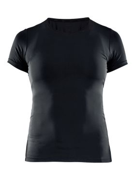 Craft Essential V-neck Kurzarm Unterhemd Schwarz Damen 