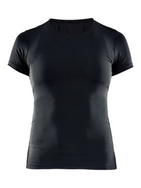 Craft Essential V-neck Kurzarm Unterhemd Schwarz Damen