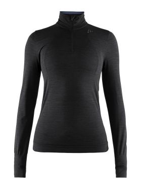 Craft Fuseknit comfort zip Langarm Unterwäsche Schwarz Damen