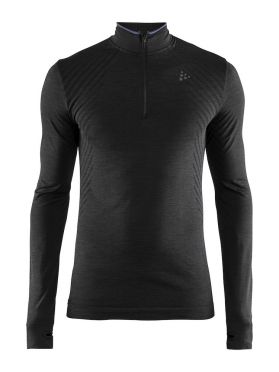 Craft Fuseknit comfort zip Langarm Unterwäsche Schwarz Herren