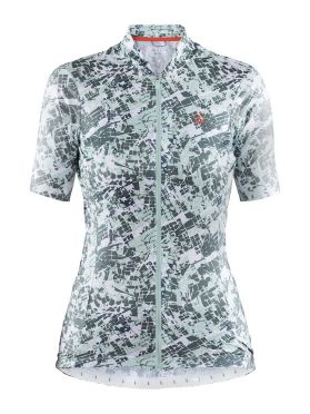 Craft Hale Graphic Radtrikot Weiß/Grün Damen