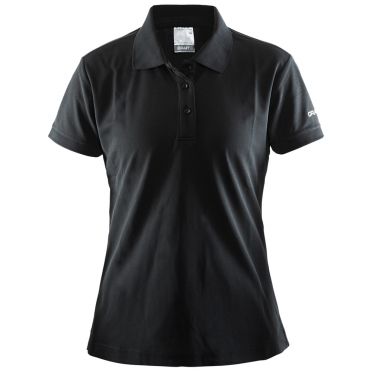 Craft Polo Pique Kurzarm Schwarz Damen