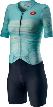 Castelli PR W speed Trisuit Kurzarm Schwarz/Blau Damen