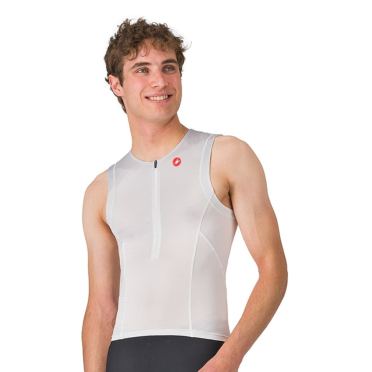 Castelli free speed 3 top sleeveless weiß grau herren 