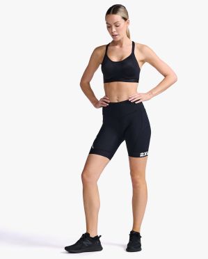 2XU Core 7 Inch Tri Shorts Schwarz/Weiss Damen