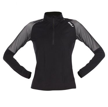 2XU GHST 1/2 Zip Laufshirt langer Ärmel black/white Damen