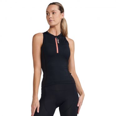 2XU Aero Tri Singlet armellos Schwarz Damen