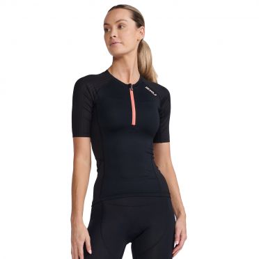 2XU Aero tri top Kurzarm Schwarz Damen