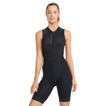 2XU Light speed front zip trisuit armellos Schwarz Damen