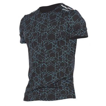 2XU GHST Laufshirt Kurzarm Schwarz/Blau Herren