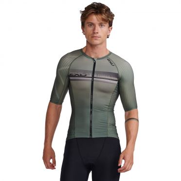 2XU Aero tri top Kurzarm Grun Herren