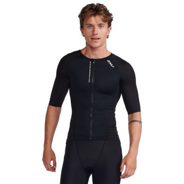 2XU Aero tri top Kurzarm Schwarz Herren