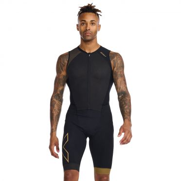2XU Light speed front zip trisuit armellos Schwarz Herren