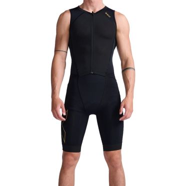 2XU Light speed front zip trisuit armellos Schwarz Herren 