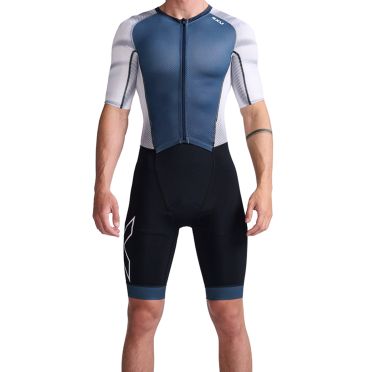2XU Light speed trisuit kurzarm Blau/Weiss Herren