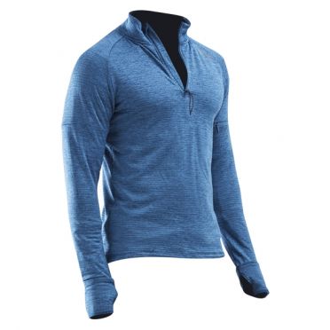 2XU Pursuit Thermal 1/4 Zip Laufshirt langer Ärmel Blau Herren