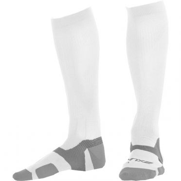 2XU Vectr merino LC Full Lenght Kompression hoche socken Weiß/Grau