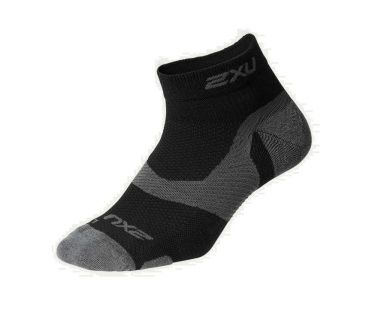 2XU Vectr merino LC 1/4 crew Kompression socken Schwarz 