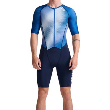 2XU Aero Trisuit kurzarm Weiss/Blau Herren 