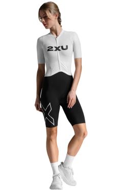 2XU Trisuit Light speed react kurzarm Schwarz/Weiss Damen