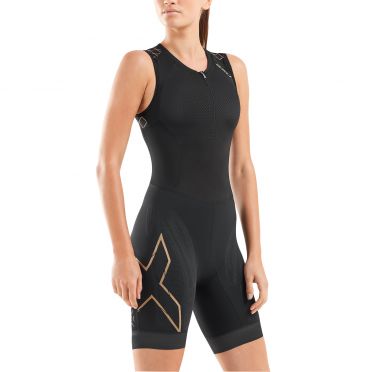 2XU Compression Ärmellos Trisuit Schwarz/Gold Damen 